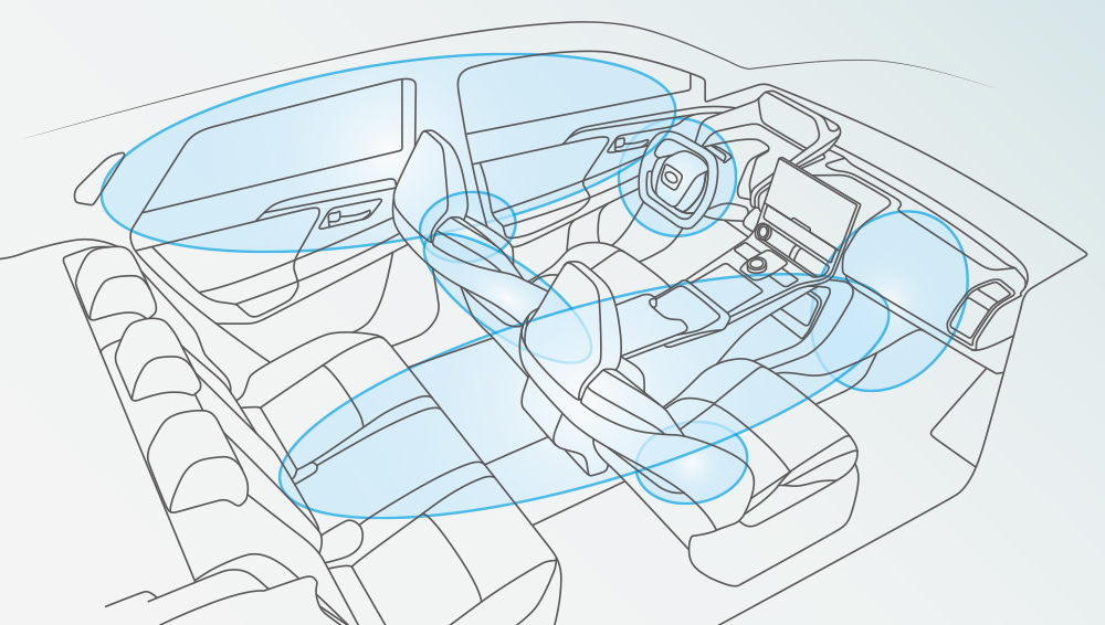 Wire diagram of where the airbags are.